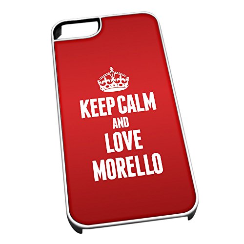Bianco Cover per iPhone 5/5S 1293 Rosso Keep Calm