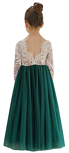 Image of 2Bunnies Girl Peony Lace Back A-Line Straight Tutu Tulle Party Flower Girl Dress
