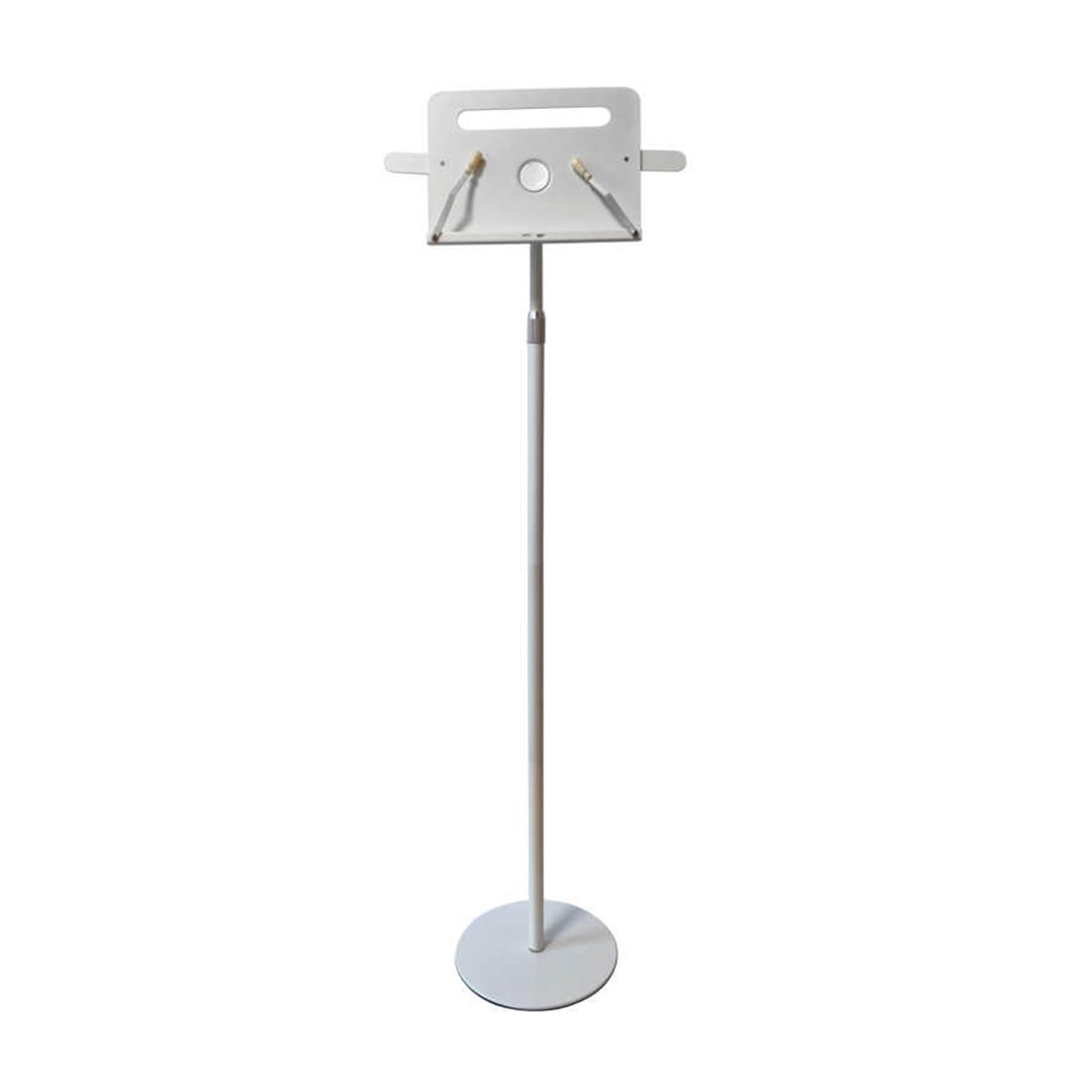 Leggio da Terra con fermapagine, Supporto per Libri 2 in 1, Altezza Regolabile 80-180 cm, Base Antiscivolo, per spartiti Musicali, leggii e Libri di Cucina (Bianco, 80-110 cm)