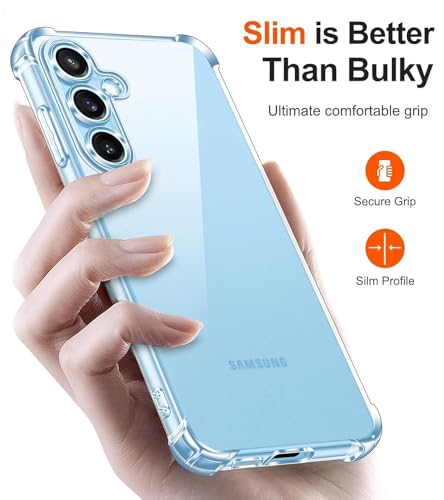 Image of BOXXO Flexible Back Cover for Samsung Galaxy S24 FE 5G | Back Cover Transparent Clear Shockproof Case Four Corner Protection | Slim Protective Mobile Phone Cover for Samsung Galaxy S24 FE 5G