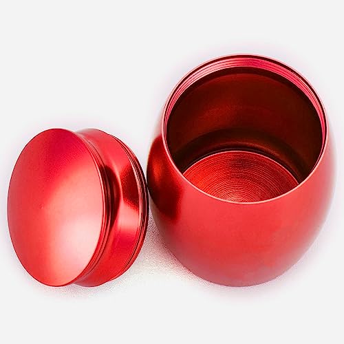 Image of Small Keepsake Cremation Urns for Human Ashes Female /Mom /Mother | 2.7 inch Red Keepsake Sharing Urn - Mini Metal Cremation Urn for Human or Pet Ashes - A Perfect Tribute & Gift for Families