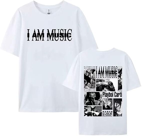 Merch Shirt Rapper Tshirt I Am Music Album Fashion Graphic Print Short Sleeve for Fans White