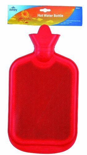 The Home Fusion Company 2L Hot Water Bottle Natural Ribbed Rubber BS Standards in Red Yellow or Blue (Blue)