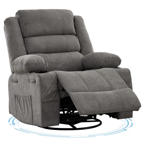 Image of Rocking Recliner Chair for Adults Oversized 360 Swivel Manual Recliner