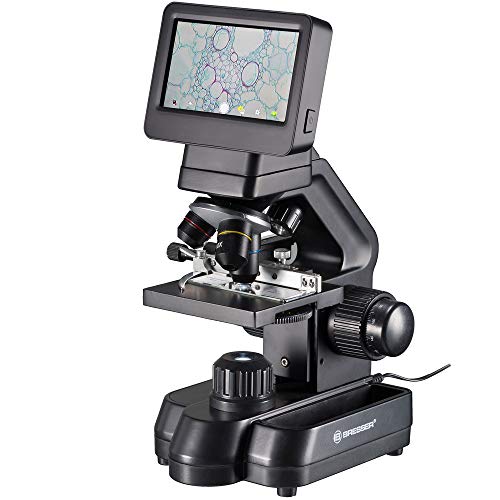 Bresser Biolux Touch Microscope 5MP LCD Microscope for School and Hobby with Mechanical Cross Table HDMI, USB, SD Connection