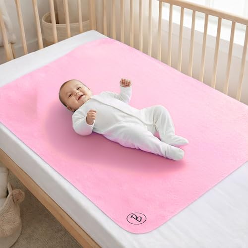 Image of Btag Baby Waterproof, Super Soft Fast Drying Mattress Protector | Extra Absorbent, Anti-Itching Sheet for New Born,Toddler (Size 70x100 cm, Pack of 1, Salmon Rose)