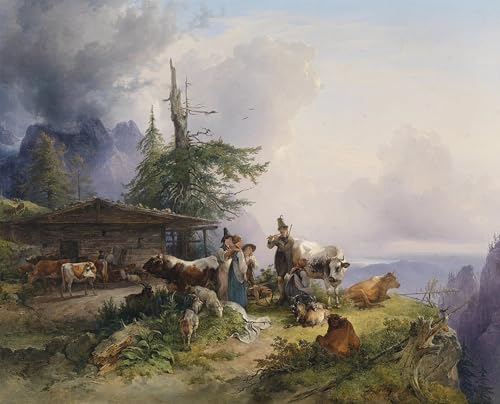 Alpenwirtschaft Am Untersberg Pintura Lienzo para Decoración de Despachos