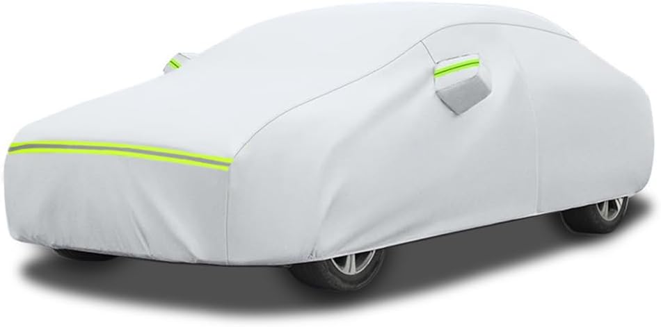 Car Cover for Jeep Commander XK 2006 2007 2008 2009 2010 Waterproof Full Car Cover Outdoor Tarpaulin Sun Protection with Door Zipper and Cotton Lining Accessories,Silver-L-470 * 180 * 150cm