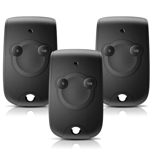 Lot de 3 Remplacement pour Télécommandes Portail 2 Canaux 433,42 MHz, Remplacement pour Motorisation Portes de Garage et Portail, Bip Portail, Compatible Modèles 1841026, 2401539, 1841025