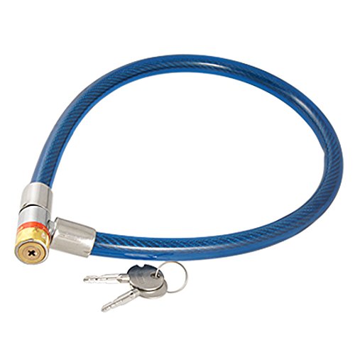 Aexit Bike Bicycle Bike Locks Blue Plastic Covered Steel Wire Cable Lock w 2 U-Locks Crosshead Keys