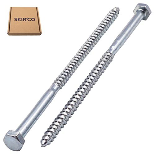 SKIR'CO (6 pcs) DIN 571 Zinc Plated Steel Hexagon Wood Screws M6 x 140 mm, Coach Screws, Hex Screw, Lag Bolts - Image 2