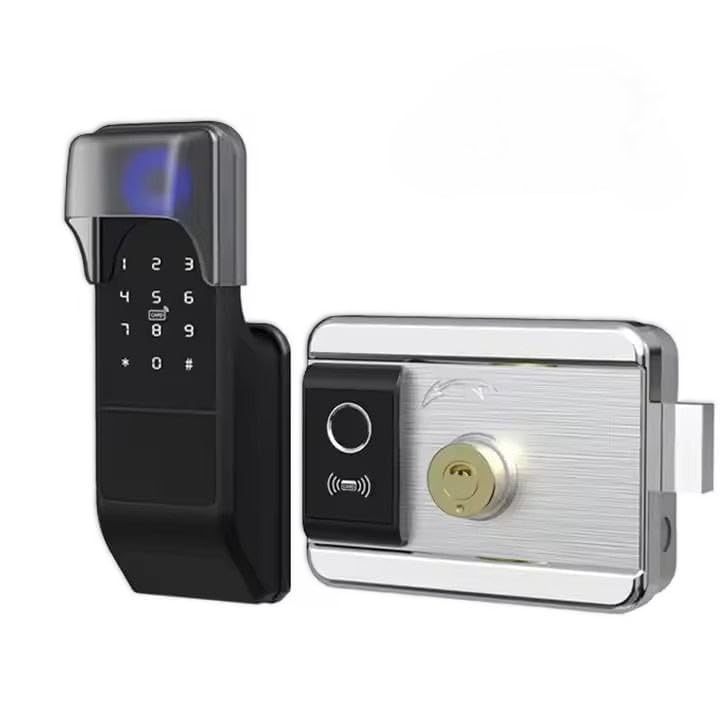 (BMT-22) Navkar Systems Weatherproof Tuya WiFi Smart Door Lock Digital Password Double Fingerprint Electronic motorised Rim Lock for All Swing Doors-picture-21