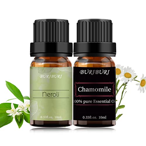 Buriburi Pure Neroli Essential Oil Bundle With Chamomile Essential Oil Organic Aromatherapy Oils 10Ml 0.33 Oz For Diffuser Humidifier #TOP12