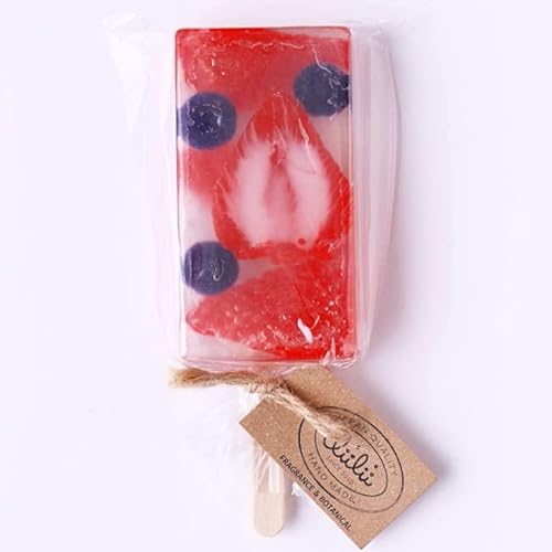 li'ili'i リィリィ フルーツキャンディバーソープ まるで本物みたいな石けん 石鹸 ハンドソープ 環境にやさしい 保湿力 洗顔用 フルーツ 日本製 手作り ハンドメイド (ストロベリー)