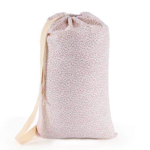 College Laundry Bag, Dirty Clothes Laundry Bag With Drawstring Handles For College Dorm Laundromat Apartment Travel Camp 29' X 18' Women Girls Back To School Birthdays Gift, Pink Florals