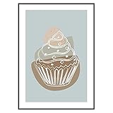  Declea Home Decor Stampa Ideale per la Cucina Pasticceria Muffin - Poster Dessert in Alta qualità per arredo casa Ristorante Bar Pub e Negozi - Stampe per arredo