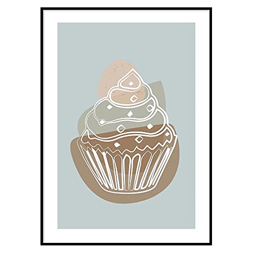  Declea Home Decor Stampa Ideale per la Cucina Pasticceria Muffin - Poster Dessert in Alta qualità per arredo casa Ristorante Bar Pub e Negozi - Stampe per arredo