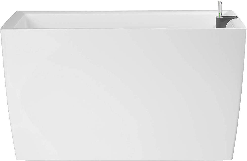 Jardinière 76cm Marbella blanche réservoir d'eau anti-sécheresse plantes
