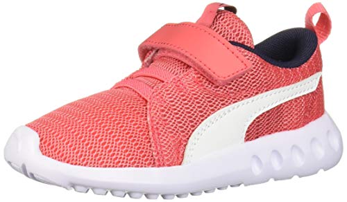 PUMA Unisex-Child Carson 2 Hook and Loop Sneaker, Calypso Coral-Peacoat, 3 M US Little Kid