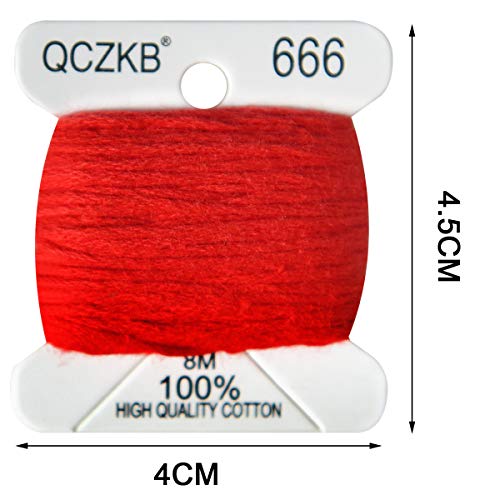 Qczkb QZ001 Rainbow Embroidery Floss String - Cross Stitch Thread- Friendship Bracelets Floss Bobbins- Crafts Floss-50 Pcs 8M Mercerized Embroidery Floss Bobbins Included Of 2 Pcs Metallic Embroidery Thread thumb #8