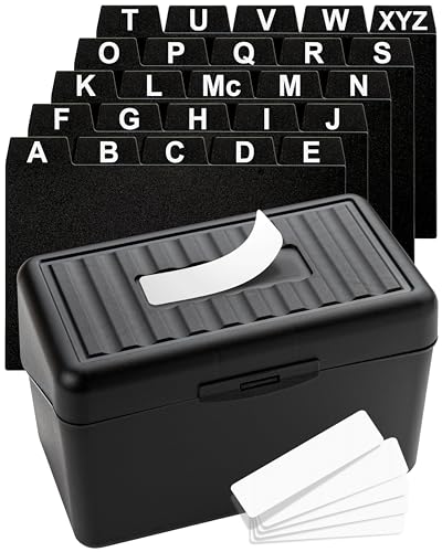 OFFILICIOUS Sturdy Index Card Holder Box 3x5 - Premium Business