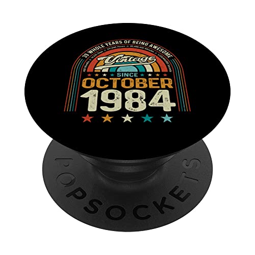 Vintage 39 cumpleaños 39 años de ser impresionante octubre 1984 PopSockets PopGrip Intercambiable