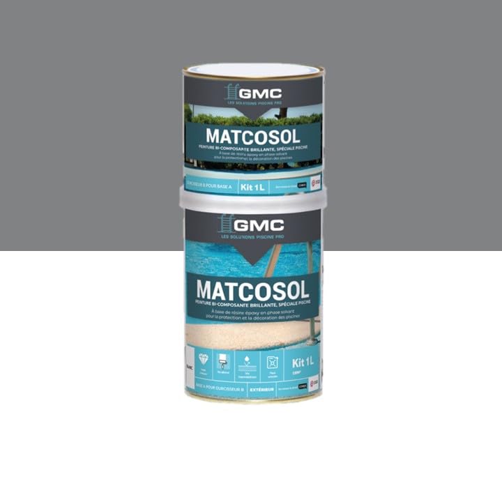 comus GMC MATCOSOL PISCINE GRIS 1L - Peinture piscine grande résistance au chlore