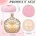 Tioncy 3 Pcs Large Body Powder Puff and Container Crystal Container Soft Washable Reusable Velour Face Body Glitter Wet Dry Makeup(Amber)