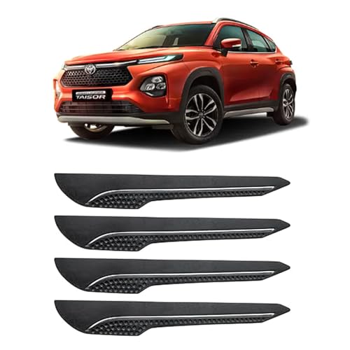 Image of AOSIS-Car Bumper Protector /Bumper Guard for Toyota Urban Cruiser Taisor with Single Chrome Stripe (4-Pcs)