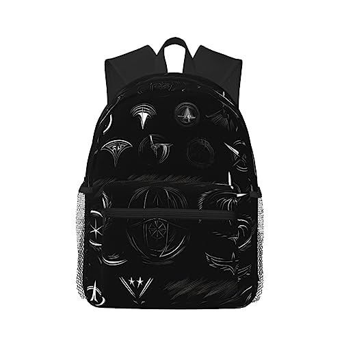 Sac à dos noir avec symboles surnaturels léger taille unique pour homme et femme