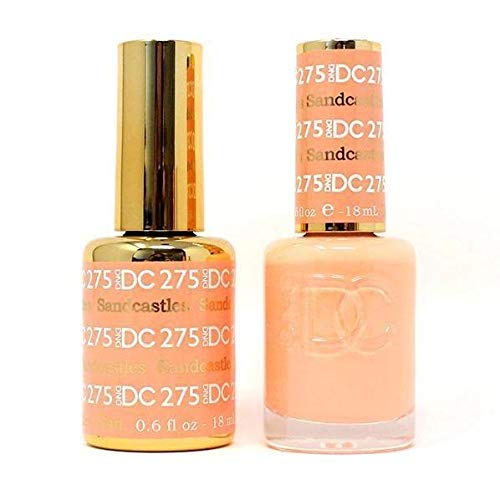 DND DC 100% Pure Soak Off Gel - All in One - Nail Lacquer and Gel Polish, 0.5 Oz / 15ml each - (275 - Sandcastles)