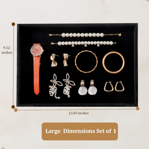 Image of Large Velvet Jewelry Tray Display Drawer Inserts 2 Pack