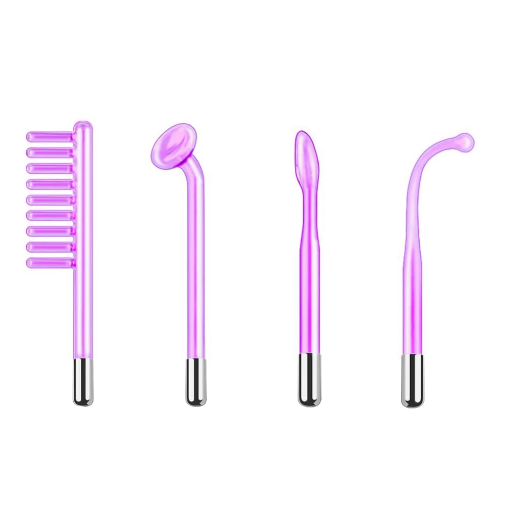 4Pcs High Frequency Wand For Hair, Dandruff Remover Comb, Splitends Remover Machine For Hair High-Frequency Comb Only Scalp Stimulating Attachment(Purple)-image-45