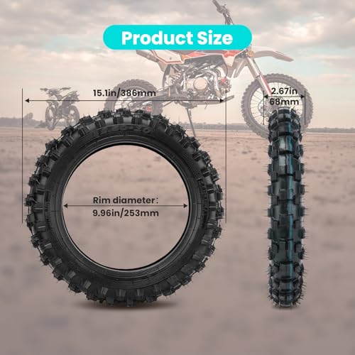 2.5-10″ Off-Road Tire and Inner Tube Set, Dirt Bike Tire