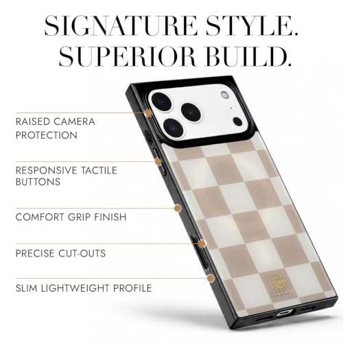 Image of COCOMII Rectangle for iPhone 18 Pro Max /17 Pro Max Case, Neutral Checkered