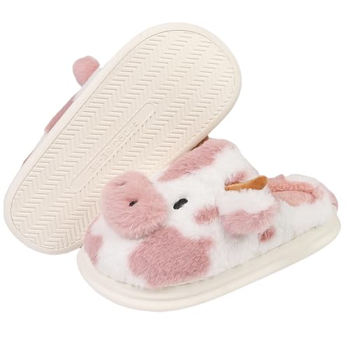 Cute Cozy Fuzzy Animal Slippers For Women, Winter Warm Plush Comfy Indoor Outdoor Slippers2