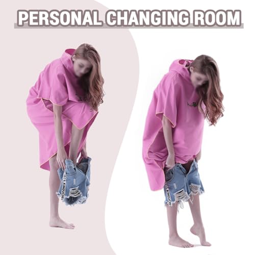 DOTBUY Badeponcho Damen & Herren mit Kapuze, Alpaka Tierdruck Surf Poncho Erwachsene Mikrofaser Changing Robe Handtuch Poncho, Schnelltrocknend & Kompak- 75 x 110 cm