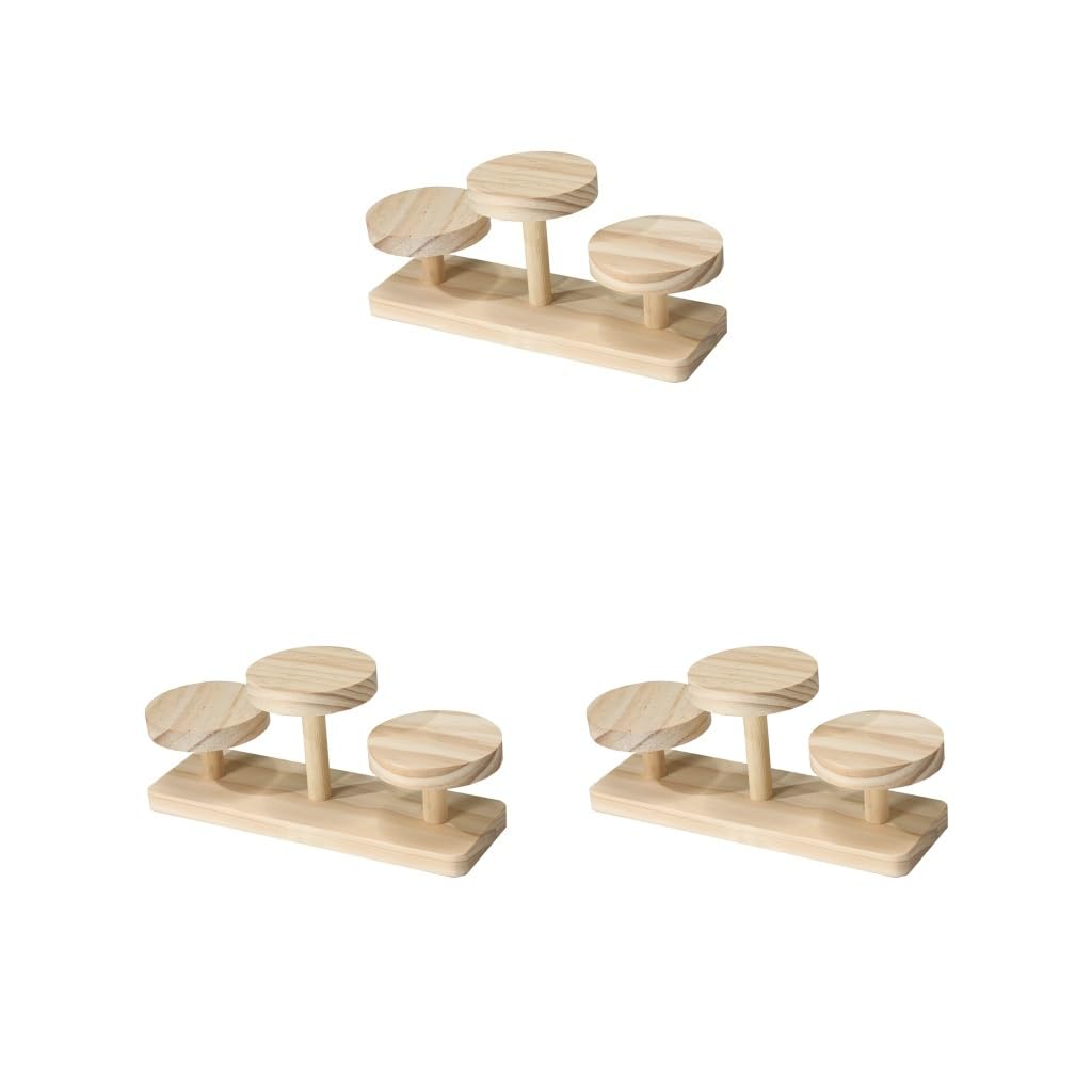 Juego de 3 elevadores de exhibición de madera para joyas, figuras, gafas, estilo B, estilo B