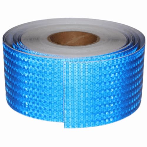 tuyrchu Blue Reflective Tape 4 inch X 100 feet for Cars, Outdoor Waterproof High Visibility Warning Safety Adhesive Tape.