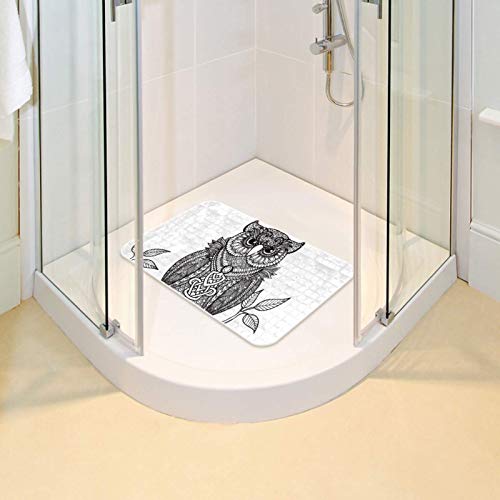 Alfombrilla de ducha con orificios de drenaje y ventosas para bañeras pequeñas 7
