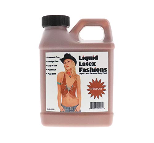 Chocolate 8 Oz - Liquid Latex Body Paint, Ammonia Free No Odor, Easy On And Off, Cosplay Makeup, Creates Professional Monster, Zombie Arts #TOP14