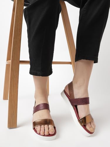 Image of Marc Loire Women Platform Heel Fashion Sandal With Slingback Strap; Casual Footwear