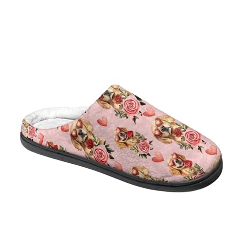 Printed Slippers for Women Men, Non Slip Fuzzy House Slippers Slip On Scuff Slippers for Indoor and Outdoor4