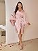Satin Robes for Women Bridal Bridesmaids Robe Silk Robe with Faux Fur Trim Satin Bell sleeves Wedding Dressing Gown (US, Alpha, Medium, Regular, Regular, Pink)