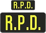 Special Patches for Velcro Patches for Uniform for R.P.D. Embroidery PATCH10X4 and 5X2 Hook ON Back Black/Yellow Model-Q-X989-1213
