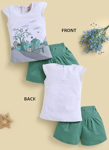 Image of LuvLap Baby Girls Regular Fit 100% Cotton Half Sleeves Girls Top CoSet Pack of 3