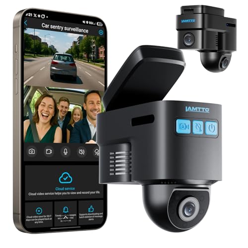 LAMTTO 4G LTE Dashcam Auto Sicherheitskamera für Diebstahl, GPS...