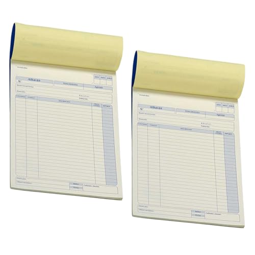 ANDINUS Pack de 2 Talonarios de Albaranes Autocopiativos | 50 Hojas Duplicadas | A4 (21 x 28,5 cm) | Copia sin Carbón | Formato Profesional
