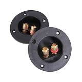 UKCOCO Sub Caixa De 8 Peças Para Kits De Fio De Copo Kits De Conectores De Duas Vias Em Polegadas Pretas Terminais Profissionais Pós-Estéreo Claro Conector Doméstico Banana