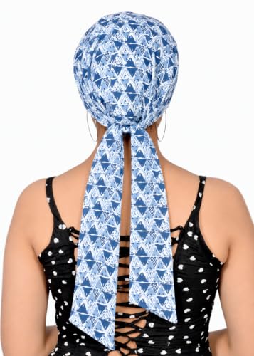 Image of Pure Cotton Double Layer Head Scarves Hair Wrap Cap, Adjustable Free Size Head Cover for Women, Girls, Under Helmet Cover